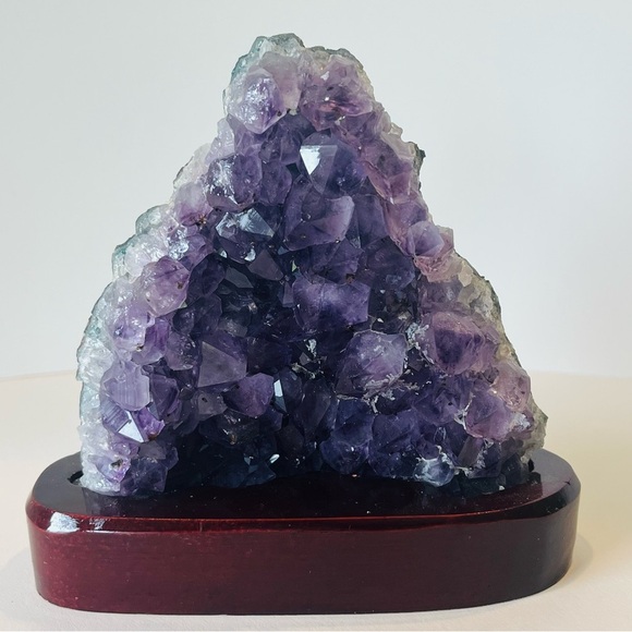 Amethysts Crystal Geode on Wooden Base - Medium - Picture 1 of 10